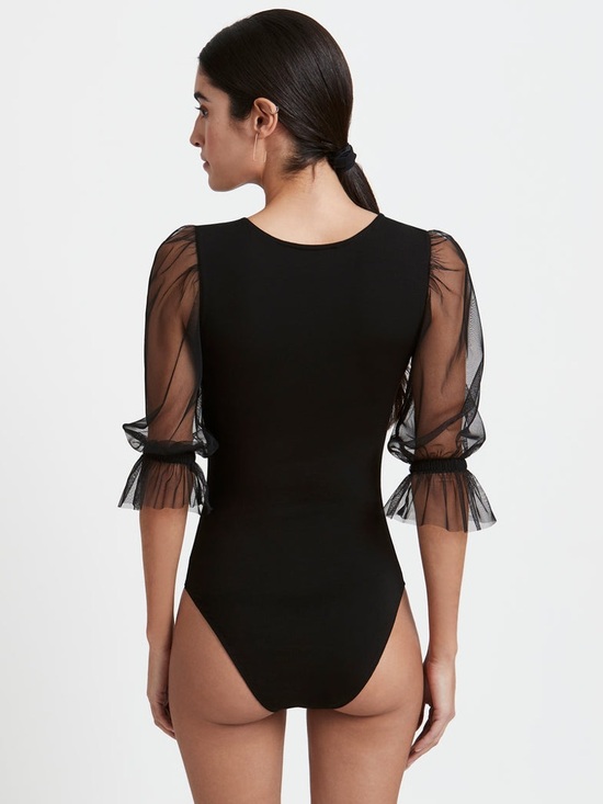 Marcella NYC Bellerose Bodysuit Sustainable European Jersey Mesh Medium - Picture 5 of 15